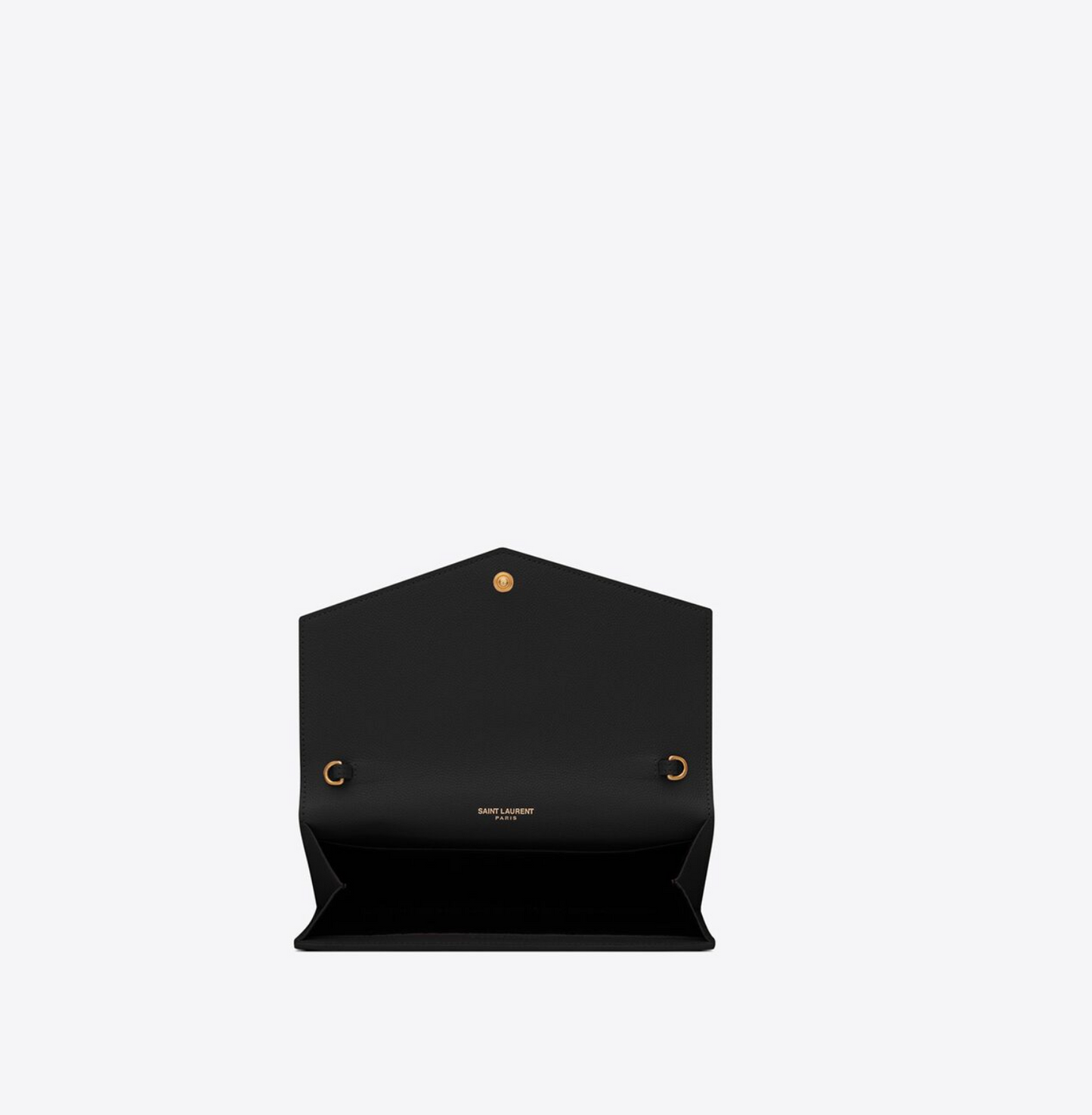 SAINT LAURENT UPTOWN CHAIN WALLET IN GRAIN DE POUDRE