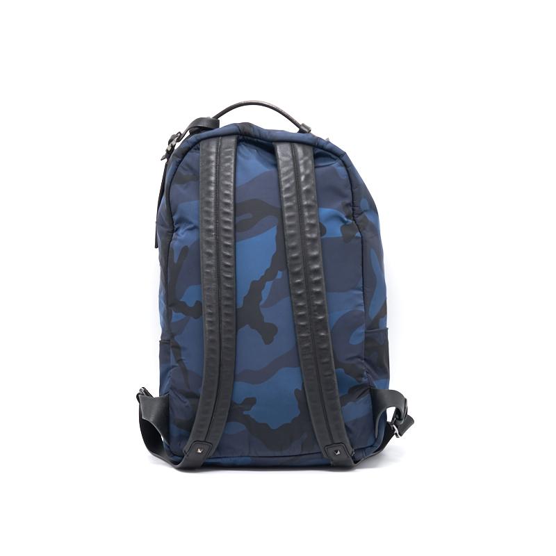 Valentino Garavani Leather-Trimmed Camouflage-Print Nylon Backpack