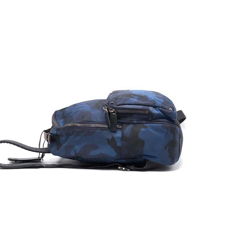 Valentino Garavani Leather-Trimmed Camouflage-Print Nylon Backpack