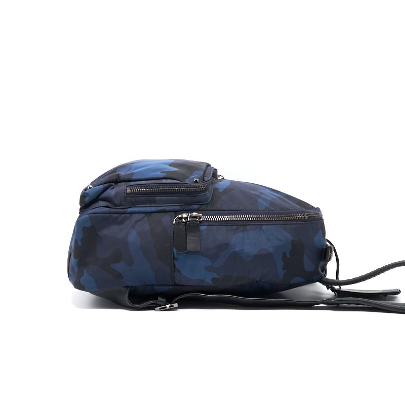 Valentino Garavani Leather-Trimmed Camouflage-Print Nylon Backpack