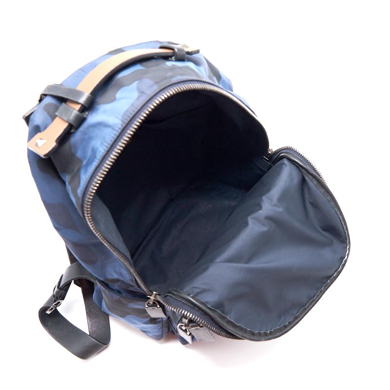 Valentino Garavani Leather-Trimmed Camouflage-Print Nylon Backpack