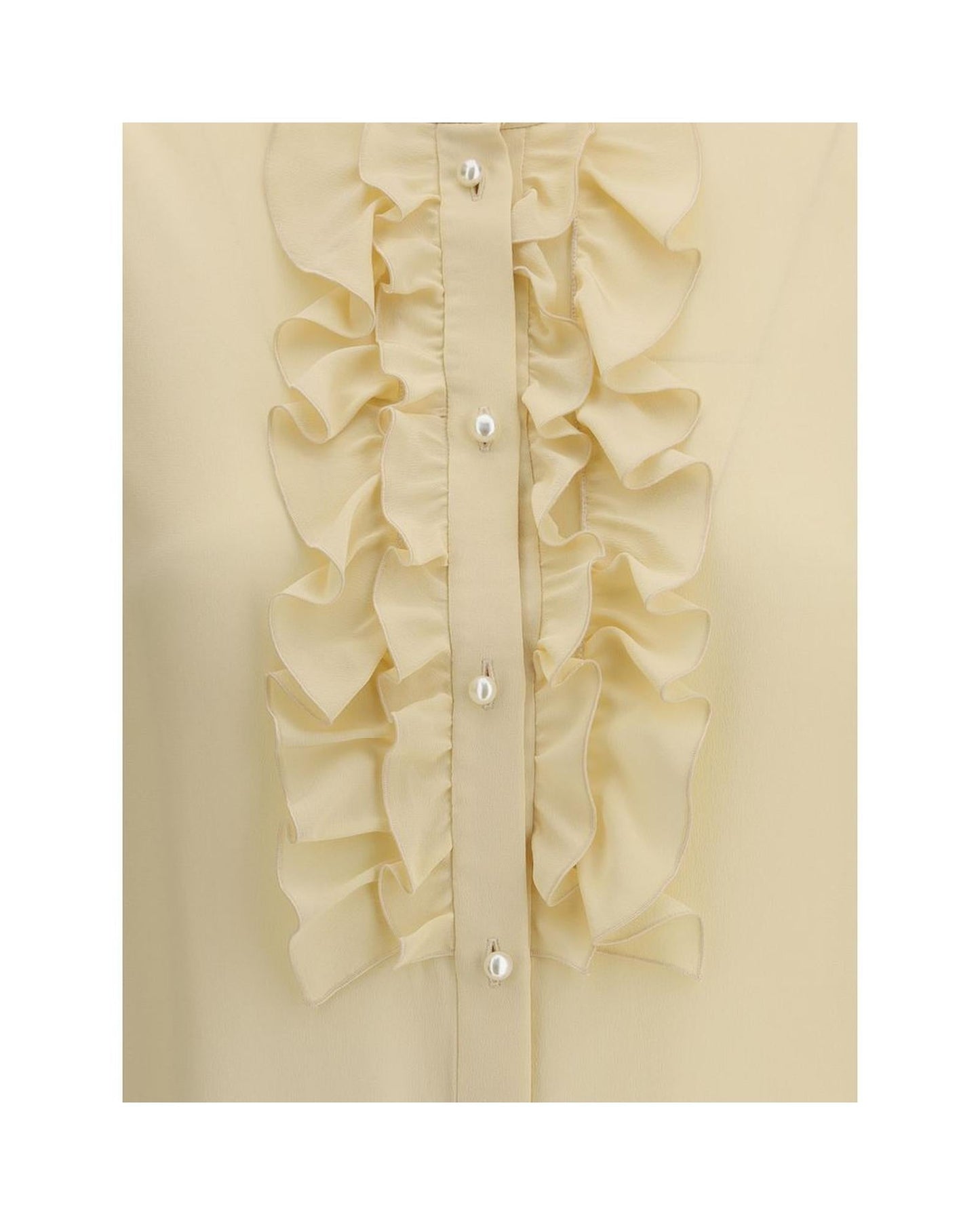 Valentino Silk Blouse with Pearl Accents Women Cream Shirts