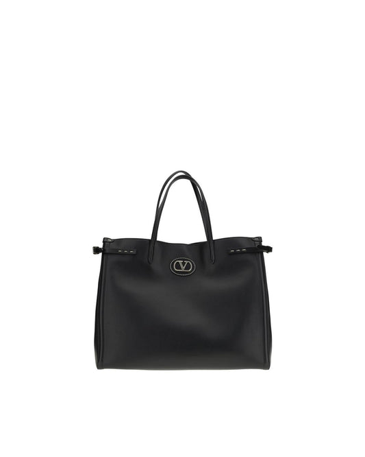 Valentino Garavani Roman Stud Medium Tote Women Black Shoulder Bags ONE SIZE Black