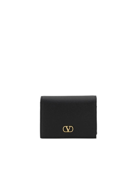 Valentino Garavani Rockstud Card Holder Leather Wallet Women Black Wallets & Pouches ONE SIZE Black