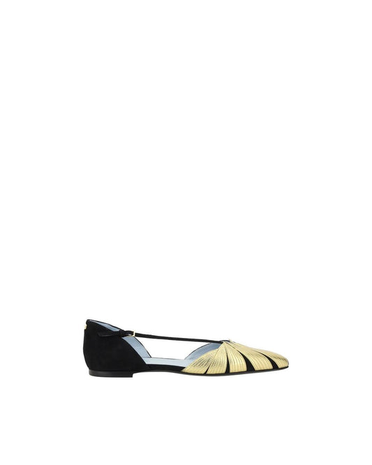 Valentino Garavani Cutout Ballerina Flats Pleated Detail Women Black Black
