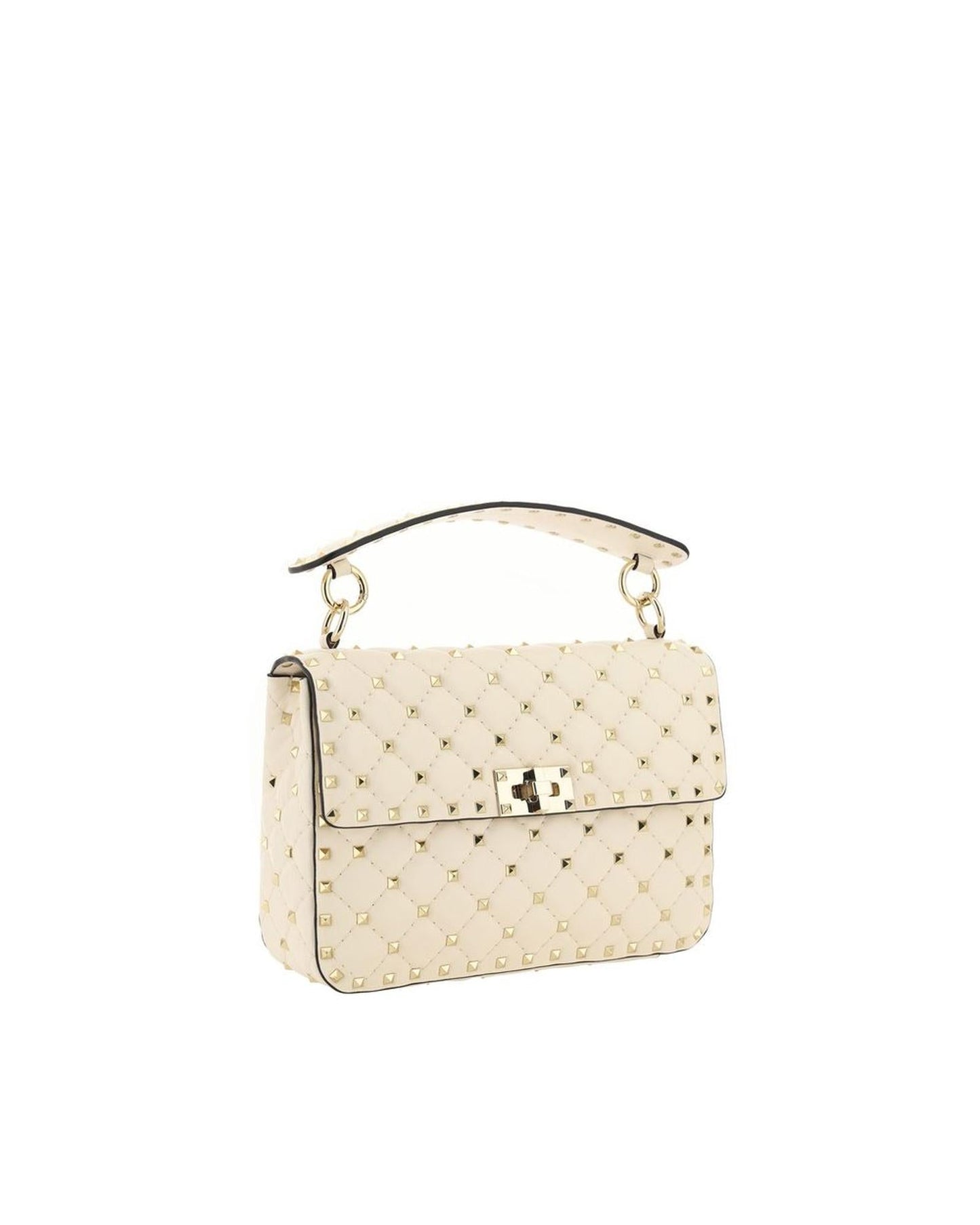 Valentino Garavani Rockstud Spike Leather Shoulder Bag with Studded Strap and Flap Closure