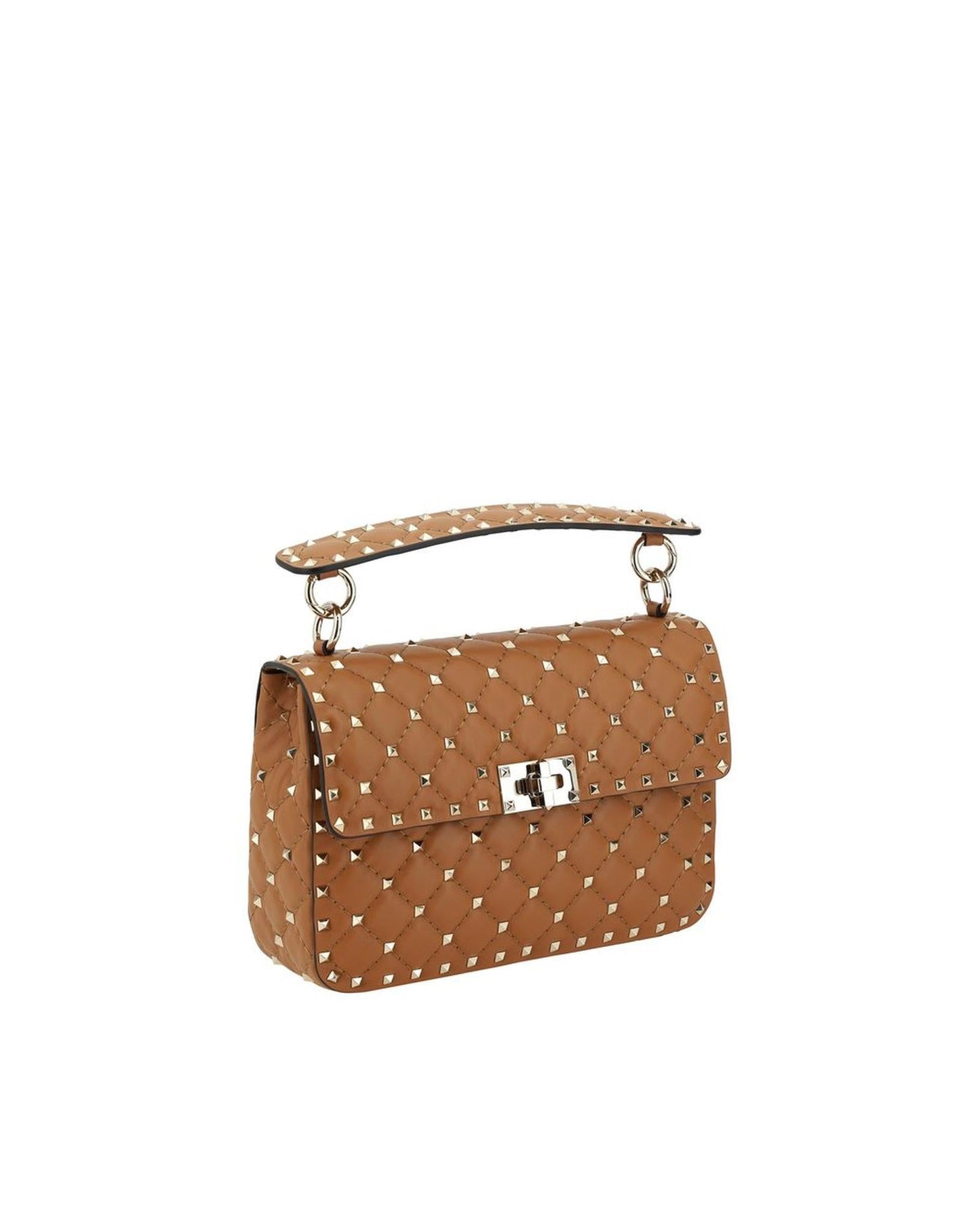 Valentino Garavani Rockstud Spike Leather Shoulder Bag with Studded Strap and Swivel Closure