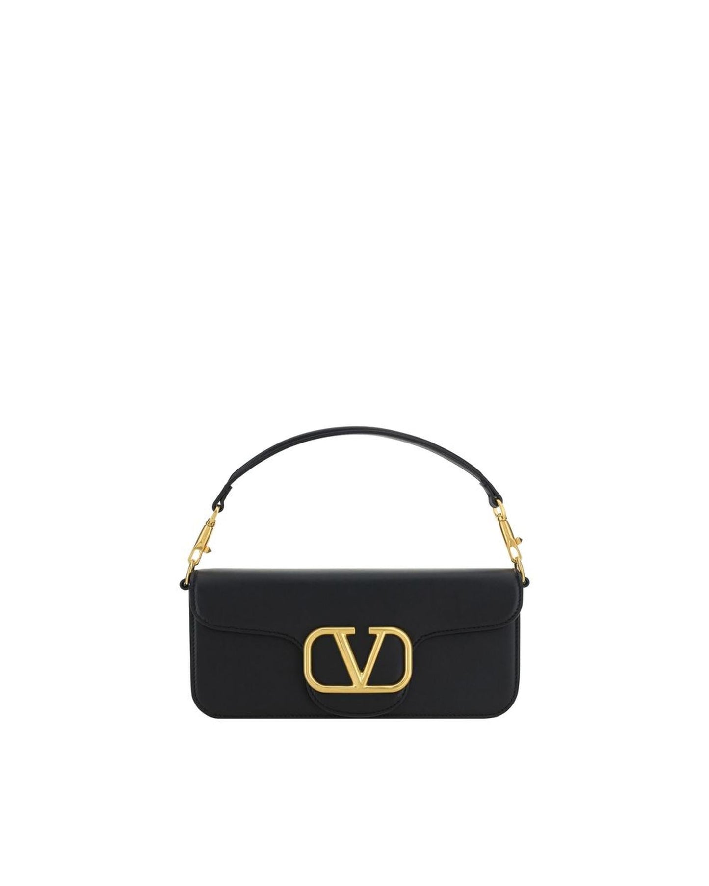 Valentino Garavani Roman Stud Shoulder Bag Black Leather Women ONE SIZE Black