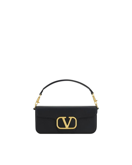 Valentino Garavani Roman Stud Shoulder Bag Black Leather Women ONE SIZE Black