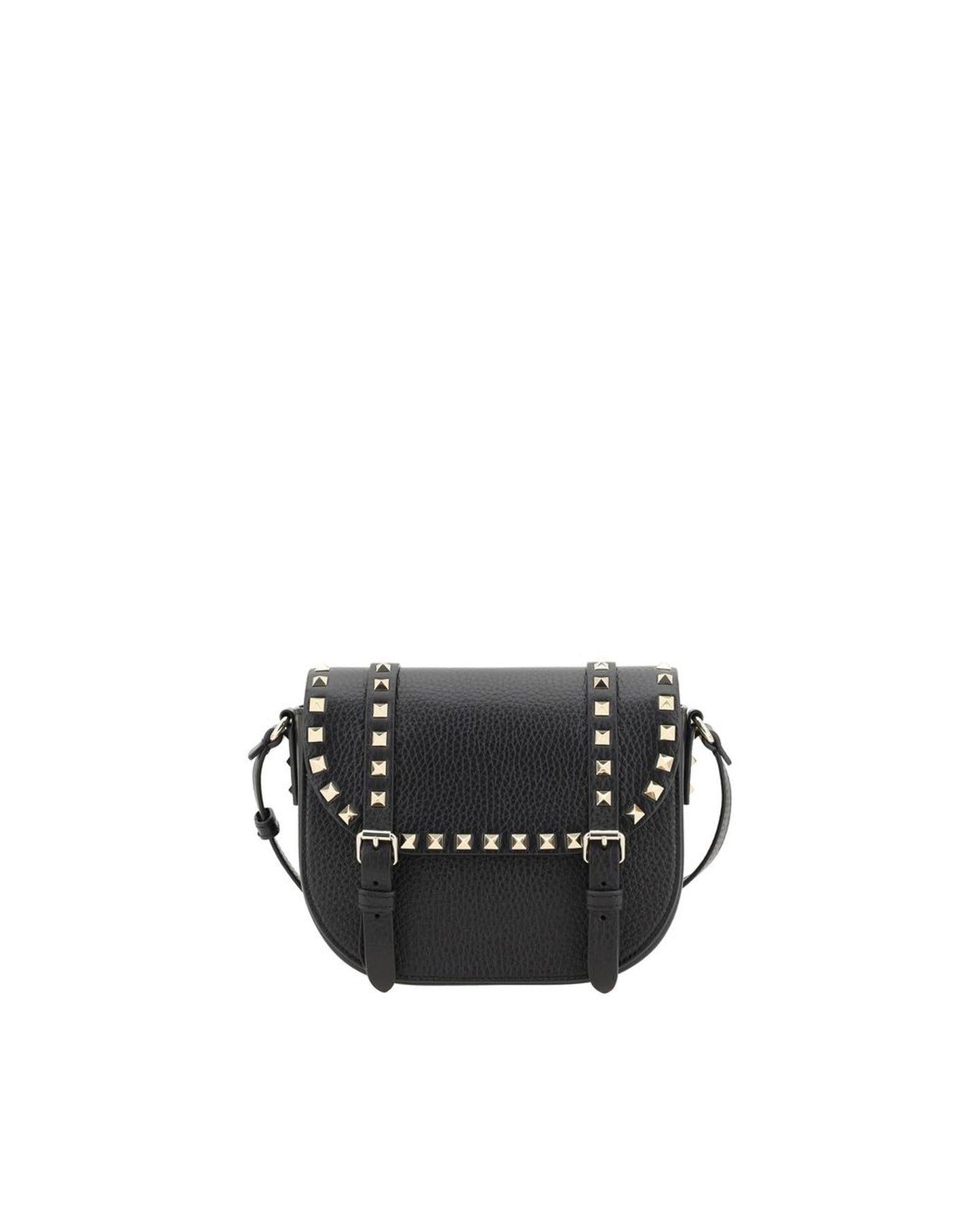 Valentino Garavani Leather Shoulder Bag with Rockstud Detailing Women Black ONE SIZE Black