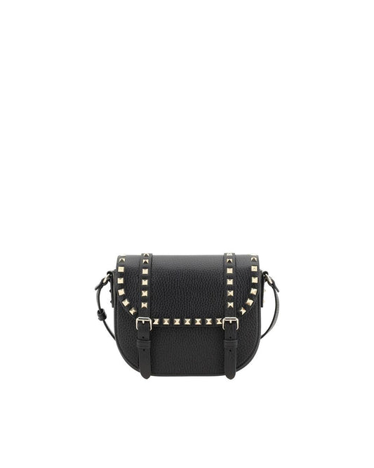 Valentino Garavani Leather Shoulder Bag with Rockstud Detailing Women Black ONE SIZE Black