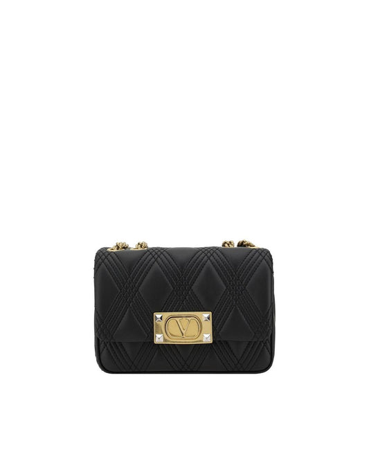 Valentino Garavani Roman Stud Quilted Shoulder Bag Women Black ONE SIZE Black