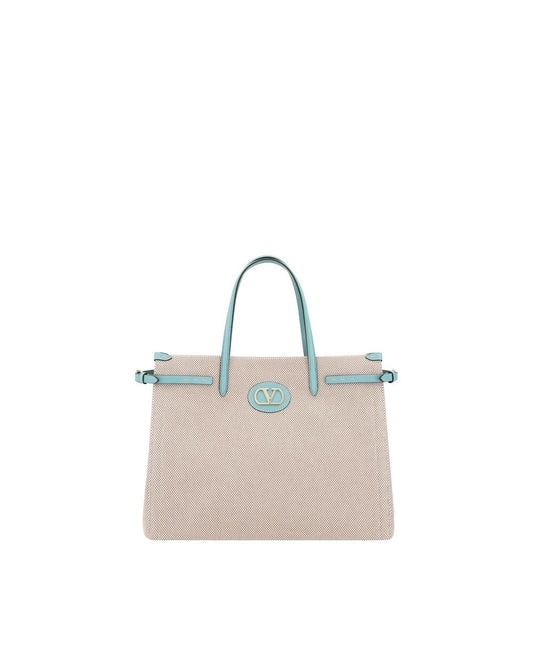 Valentino Garavani Elegant Cotton Tote Bag with Adjustable Width and Removable Shoulder Strap Women Multicolor Shoulder Bags ONE SIZE Multicolor