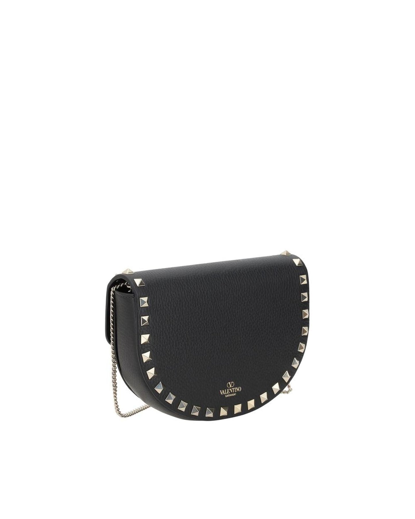 Valentino Garavani Rockstud Half Moon Leather Bag Women Black Other