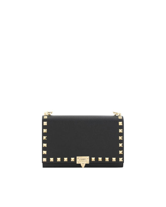 Valentino Garavani Rockstud Shoulder Bag Leather Model VW2B0I79VSF0NO Women Black Wallets & Pouches ONE SIZE Black