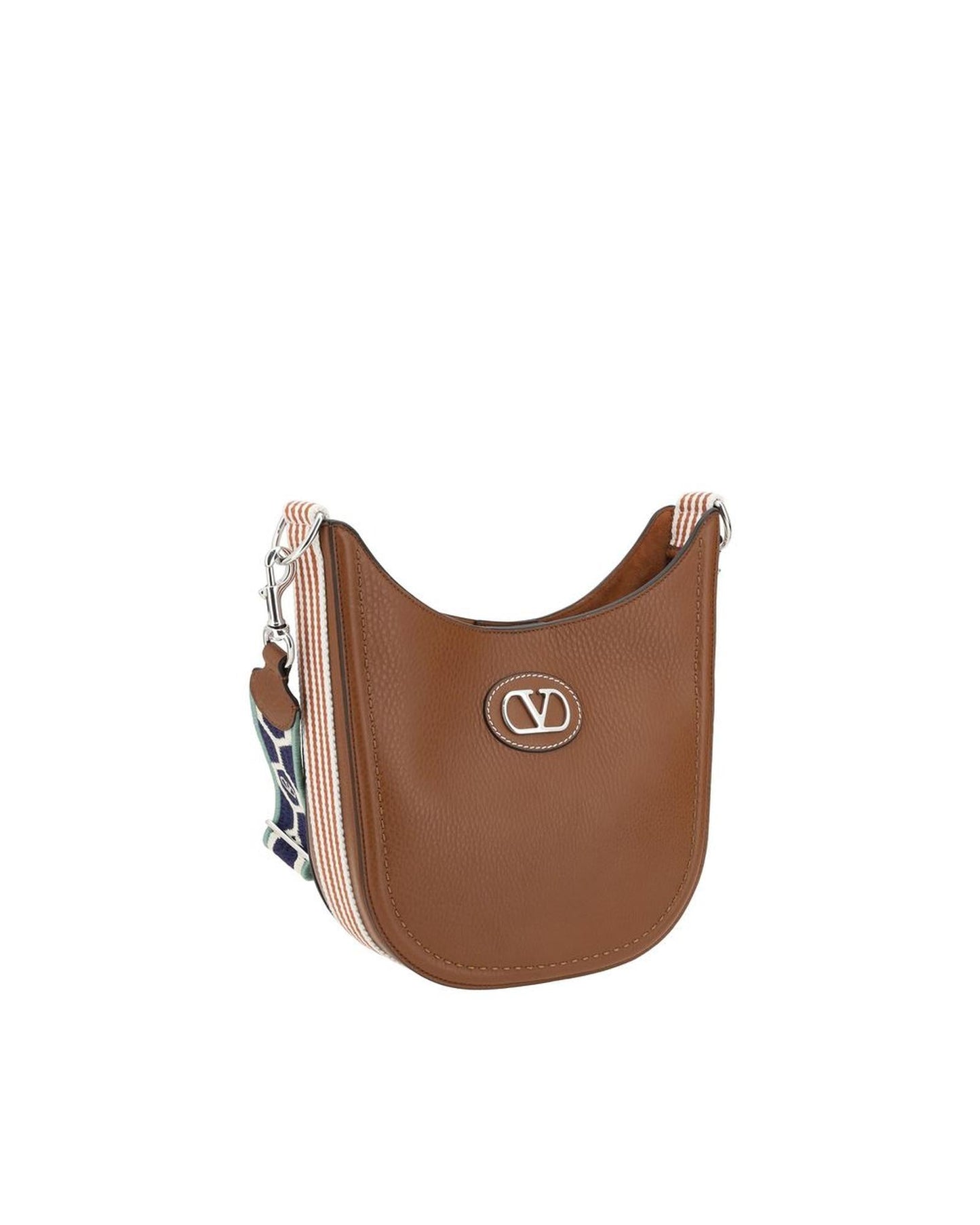 Valentino Garavani Roman Stud Leather Crossbody Bag Men Brown Shoulder Bags
