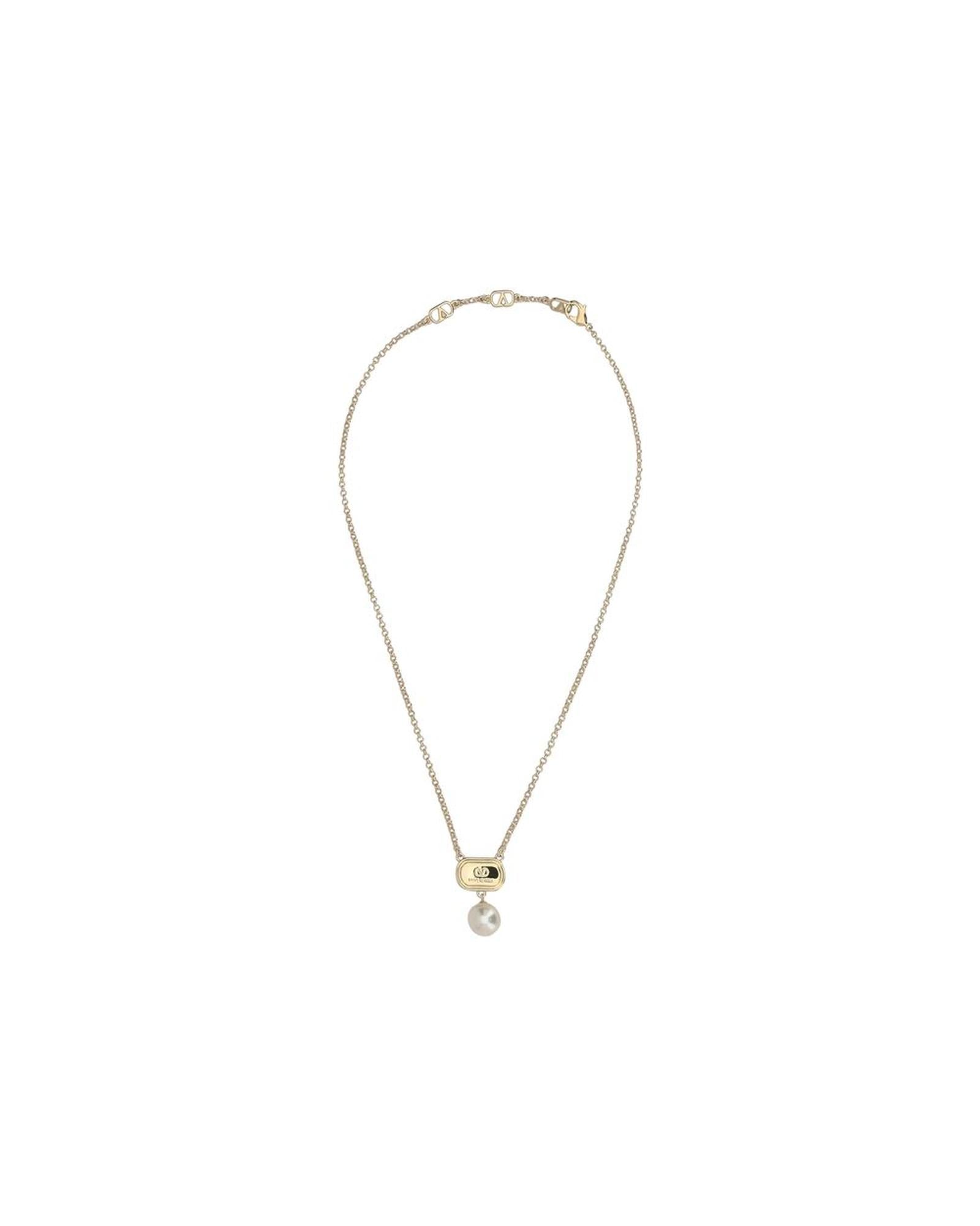 Valentino Garavani Pearl Pendant Necklace Men Gold Others Gold
