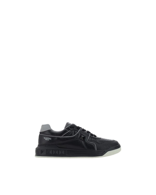 Valentino Garavani Open Sneakers Leather Casual Men Black Black