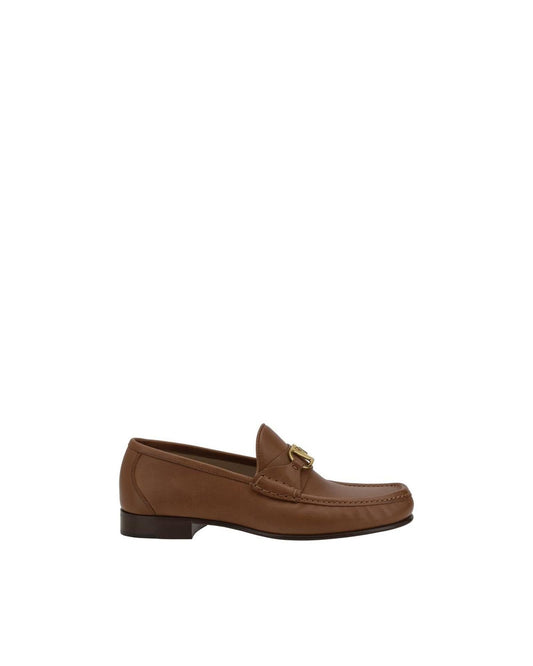 Valentino Garavani Rockstud Leather Loafers Men Brown Brown