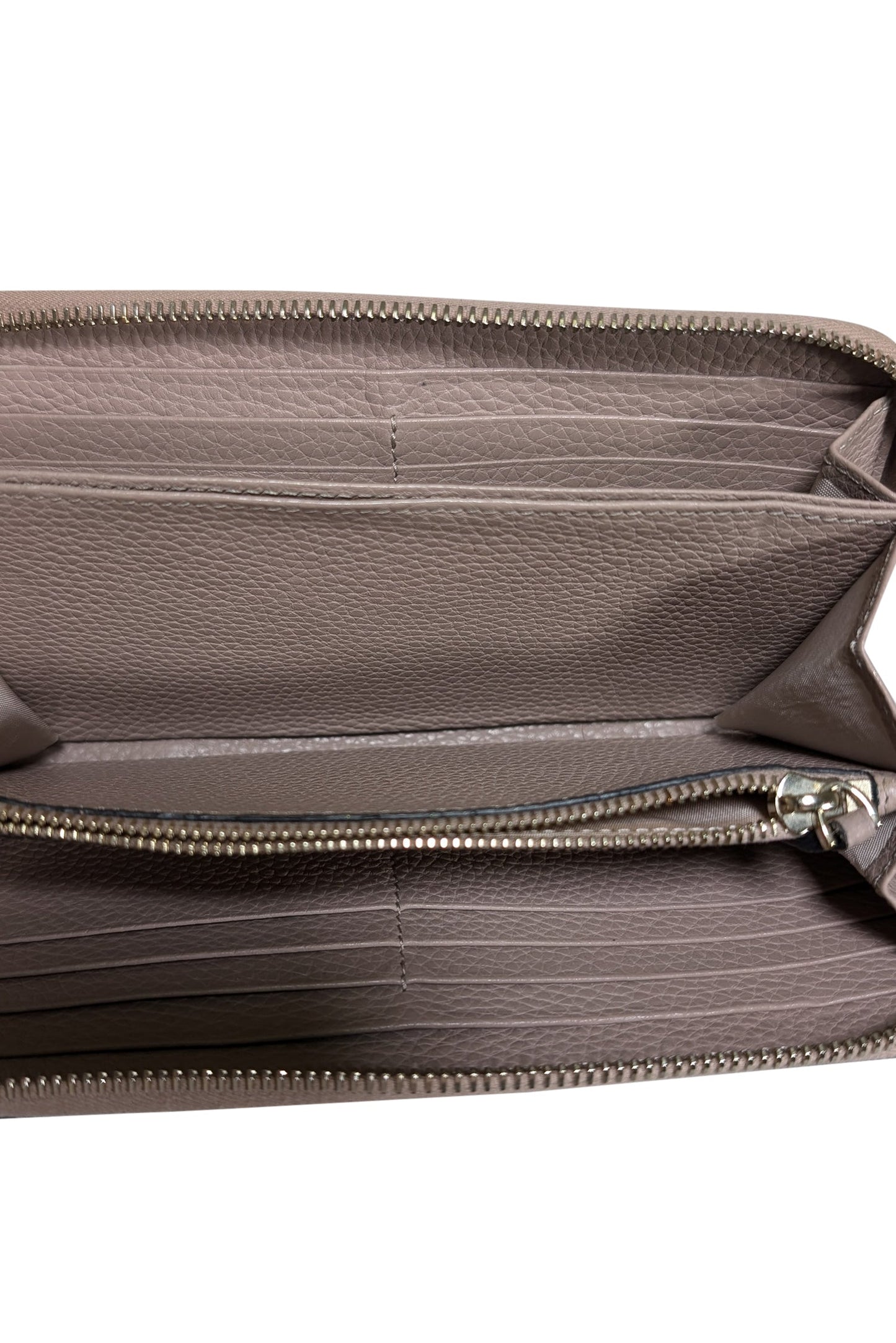 Valentino - Beige Pebbled Leather Rock Stud Wallet