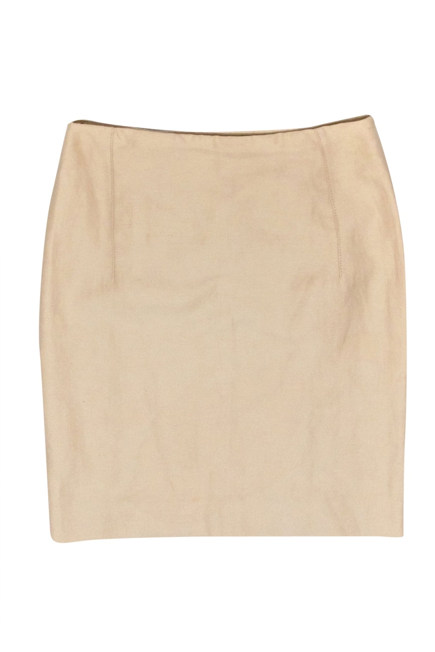 Valentino - Beige Pencil Skirt w/ Lace-Up Back Detail Sz 14