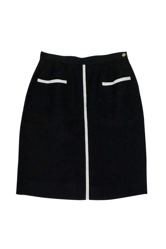 Valentino - Black Linen Skirt Sz 6