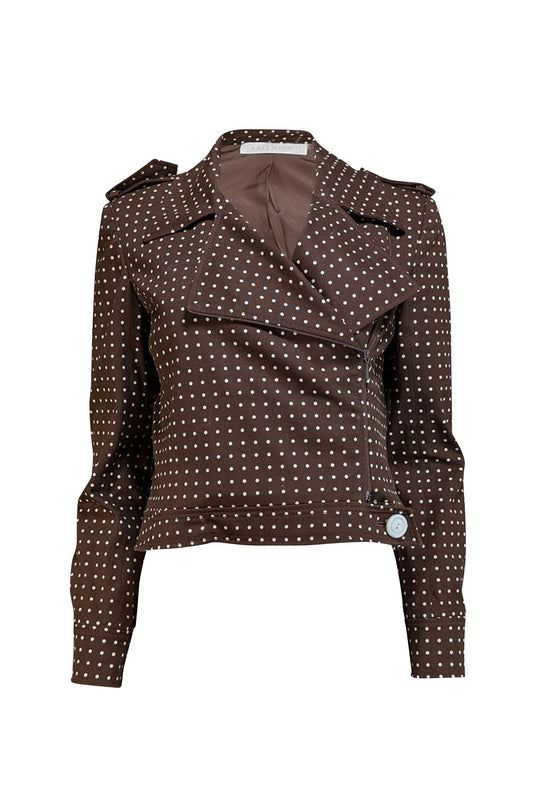 Valentino - Brown & Cream Polka Dot Jacket Sz 6