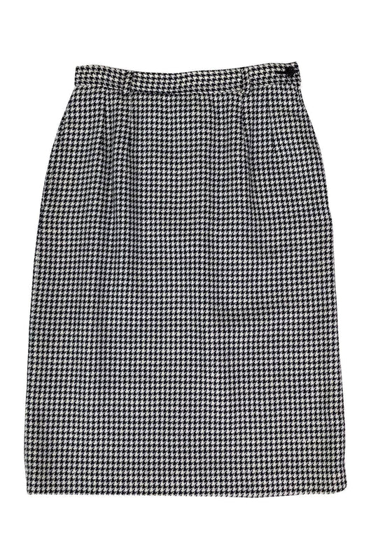Valentino - Navy & White Houndstooth Skirt Sz 8