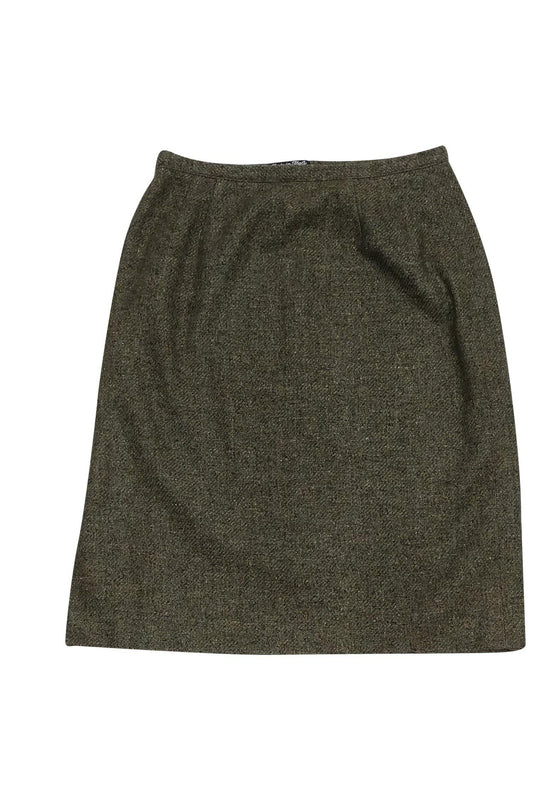 Valentino - Olive Green Wool & Silk Skirt Sz 8