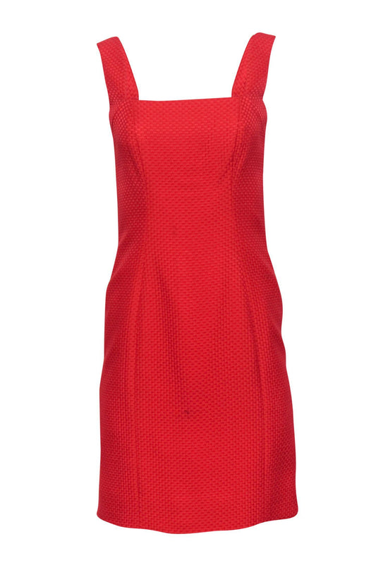 Valentino - Red Woven Texture Sheath Dress Sz 4