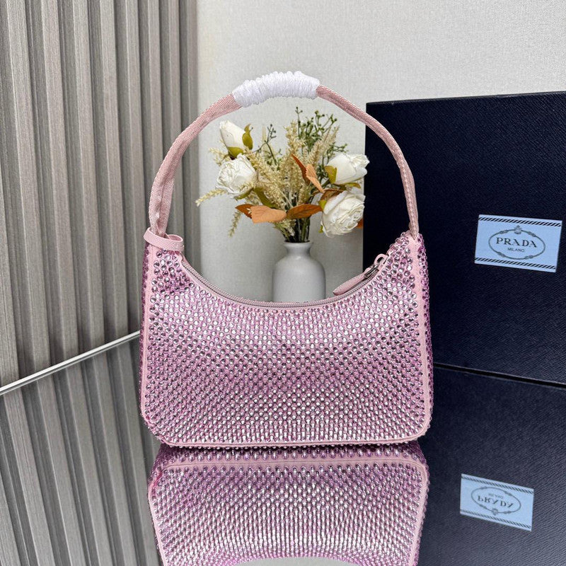 Prada Re-Edition Mini-Bag Satin/Crystal Pink