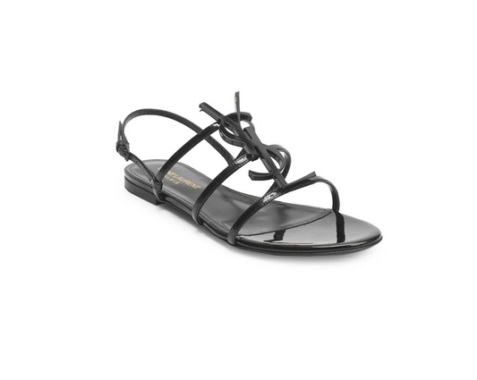 SAINT LAURENT Cassandra Logo Slingback Sandals