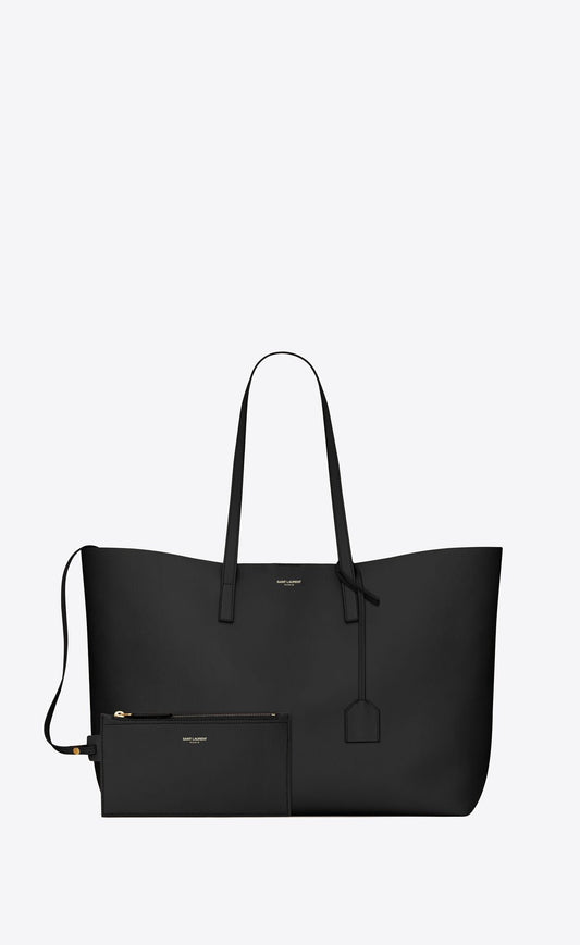 SAINT LAURENT SHOPPING TOTE E/W IN SUPPLE LEATHER