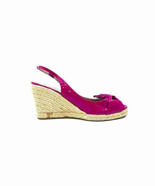 VALENTINO Size 11 Hot Pink Patent Leather Wedge