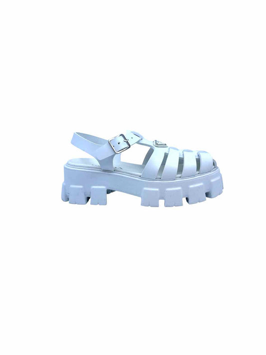 PRADA Size 9 White Sandals