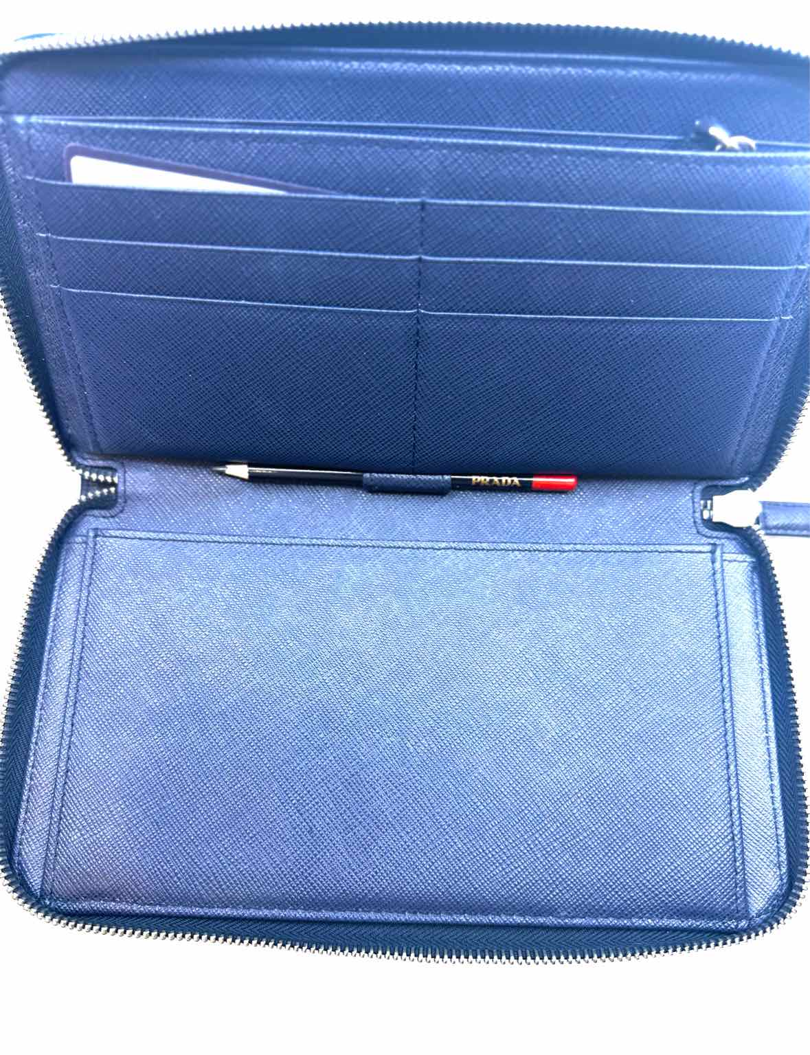 PRADA Navy Coated canvas Wallet
