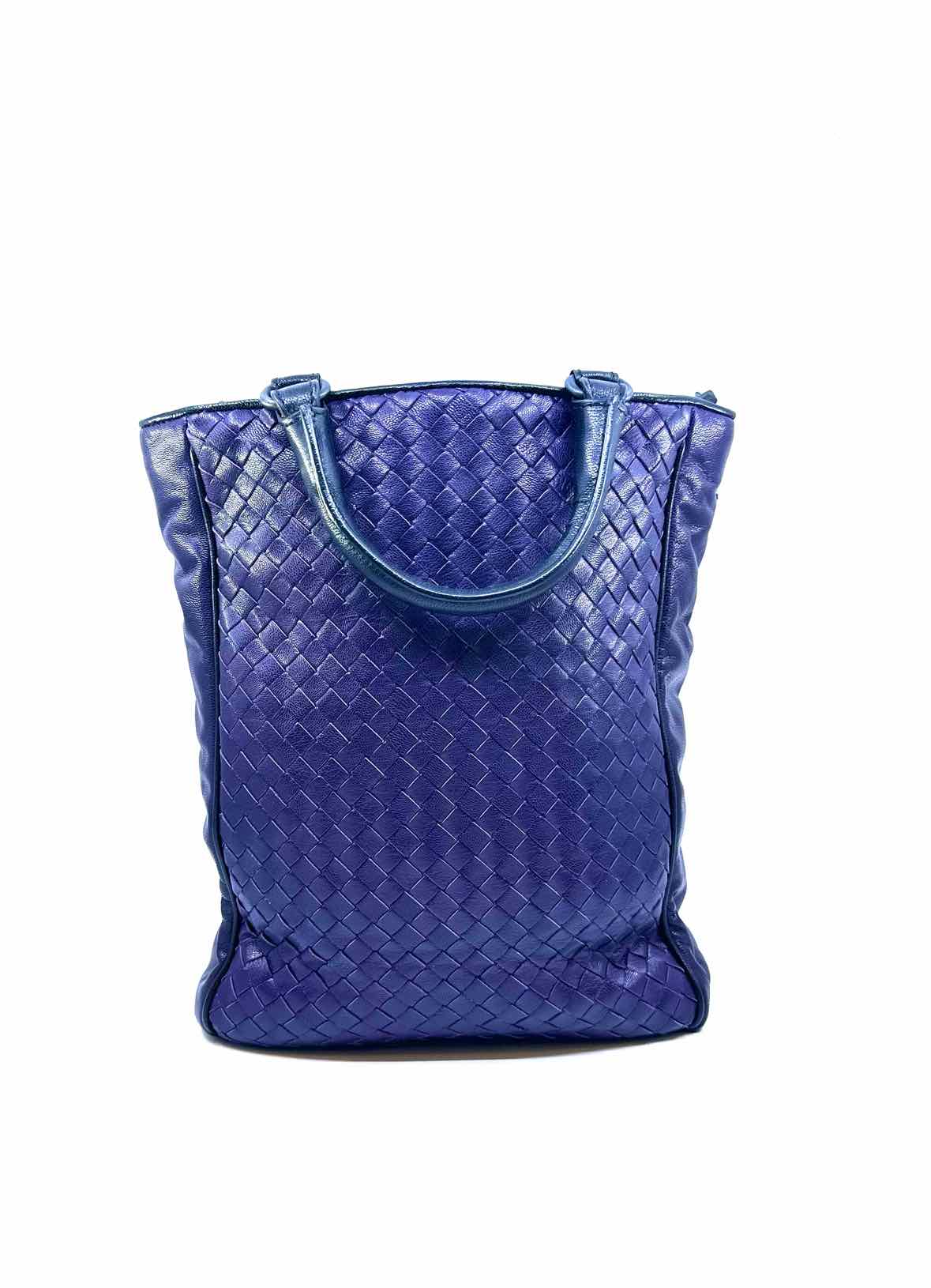 BOTTEGA VENETA Purple Leather Woven Handbag