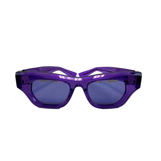 BOTTEGA VENETA 2022 Purple Violet Squared Acetate Translucent Sunglasses