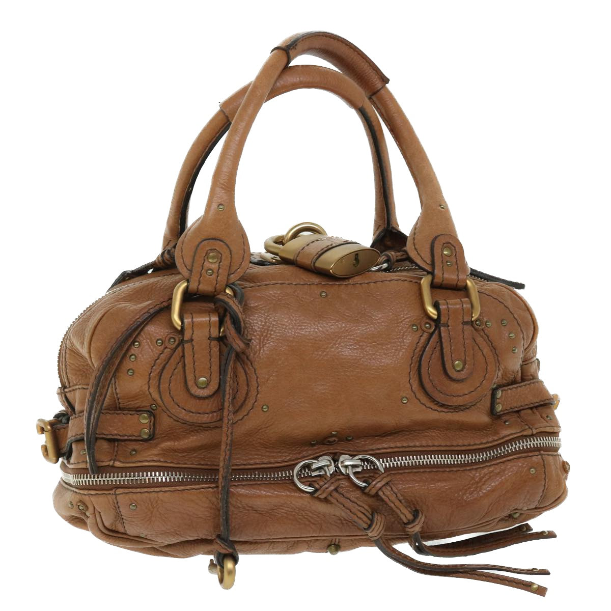 Chloe Paddington Hand Bag Leather Brown 04-06-53 am4849