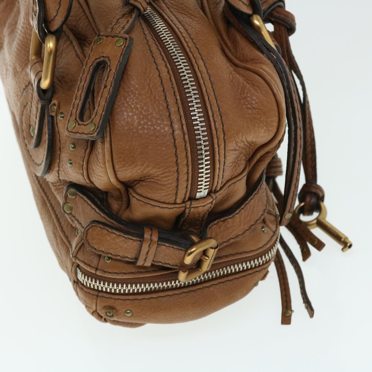 Chloe Paddington Hand Bag Leather Brown 04-06-53 am4849