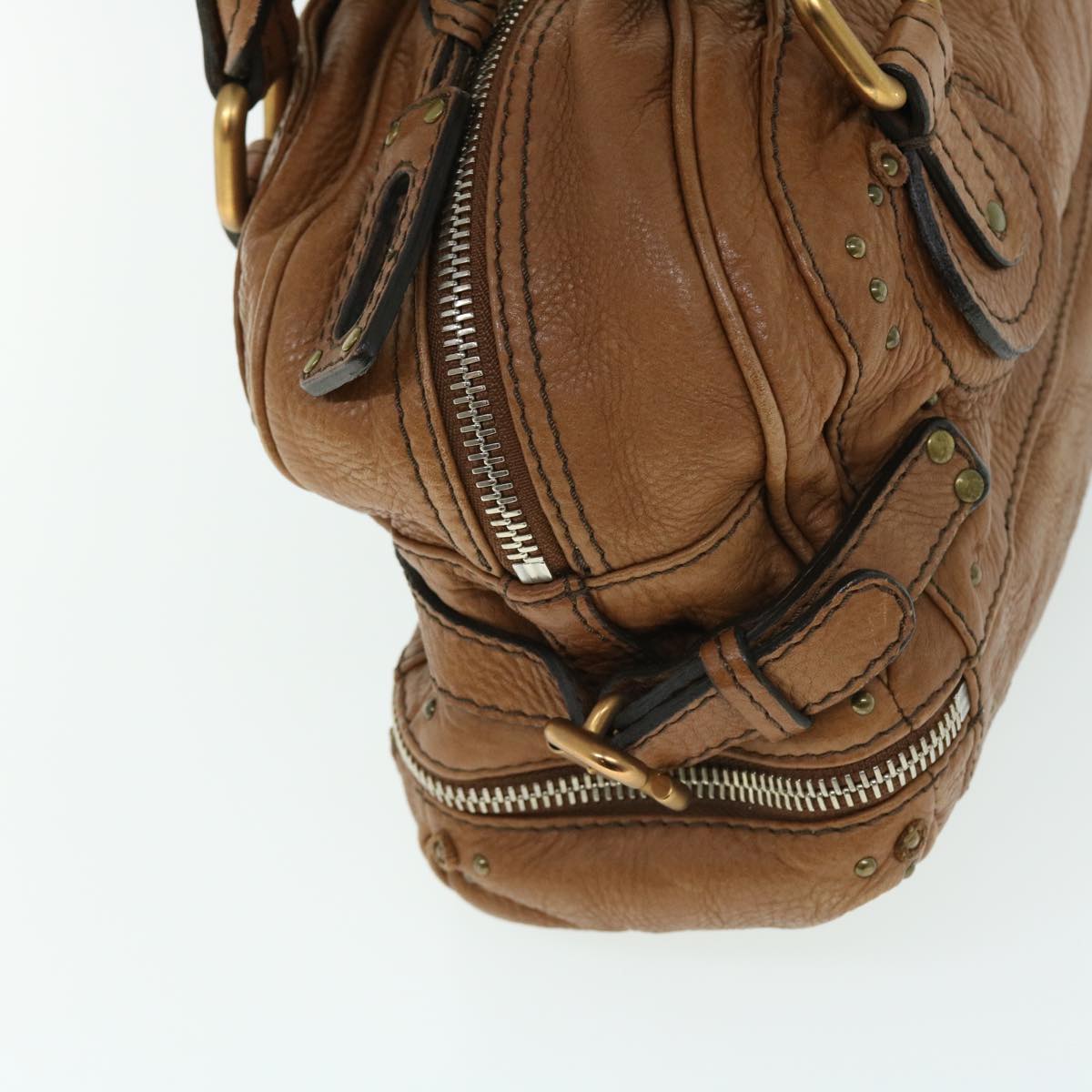 Chloe Paddington Hand Bag Leather Brown 04-06-53 am4849