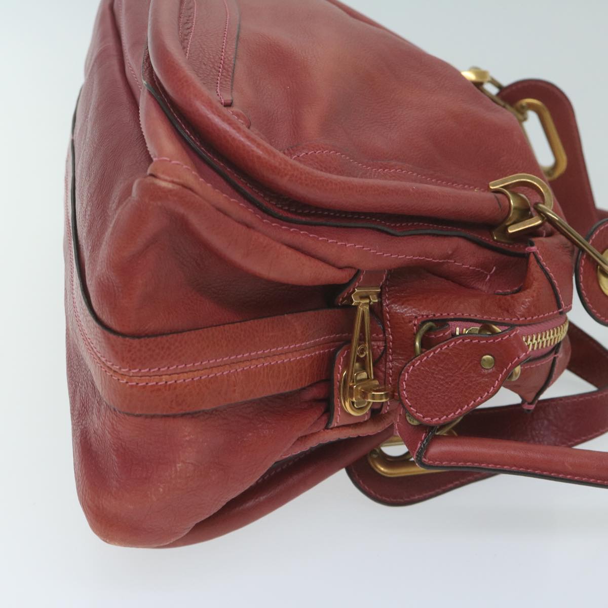 Chloe Paraty Hand Bag Leather Red am5508