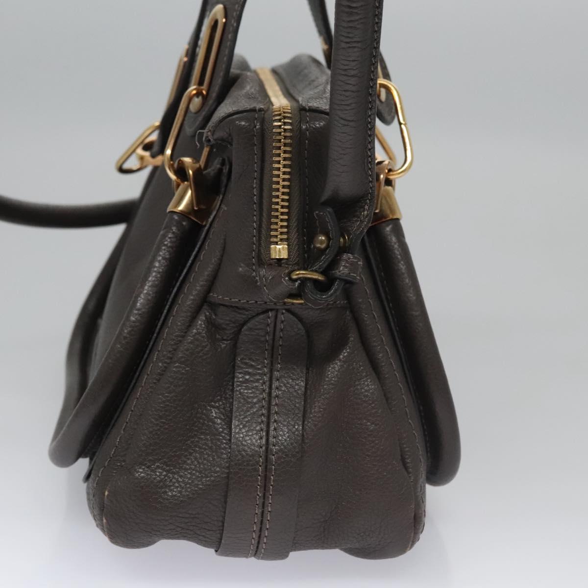 Chloe Paraty Hand Bag Leather 2way Gray am7621