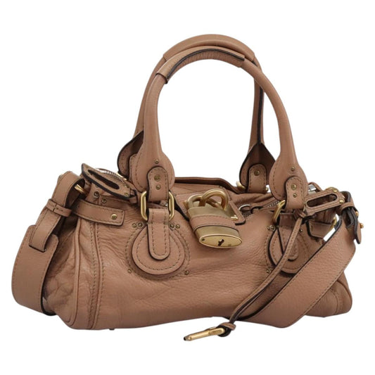 Chloe Paddington Hand Bag Leather 2way Beige am7628