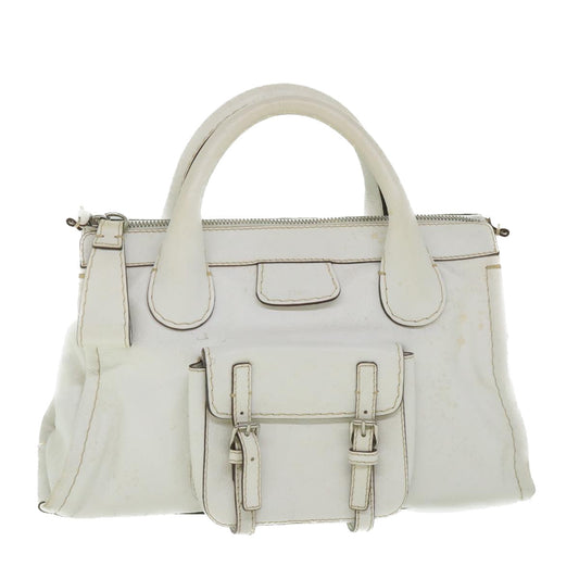 Chloe Hand Bag Leather White ar10441