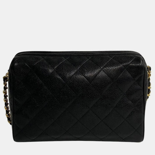 Chanel Caviar Skin Diamond Vintage CC Camera Shoulder Bag