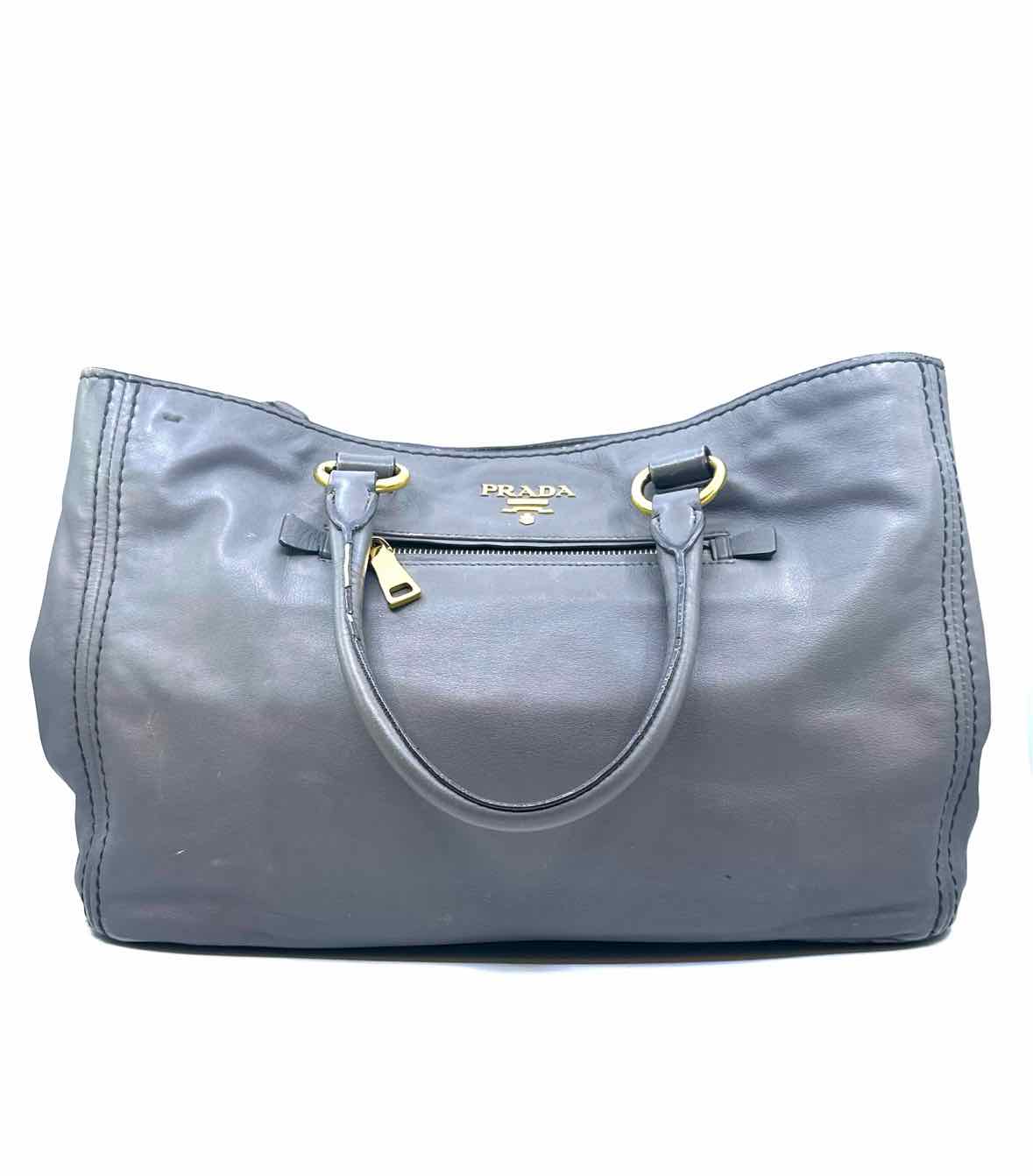 PRADA Grey Leather Handbag