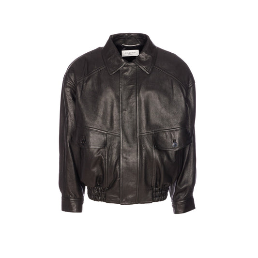 Saint Laurent Men Baloon Lamb Leather Bomber Jacket