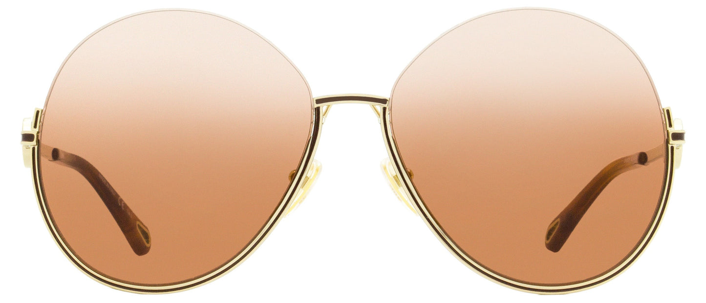 Chloe Women's Round Sunglasses CH0067S 002 Gold/Havana 61mm
