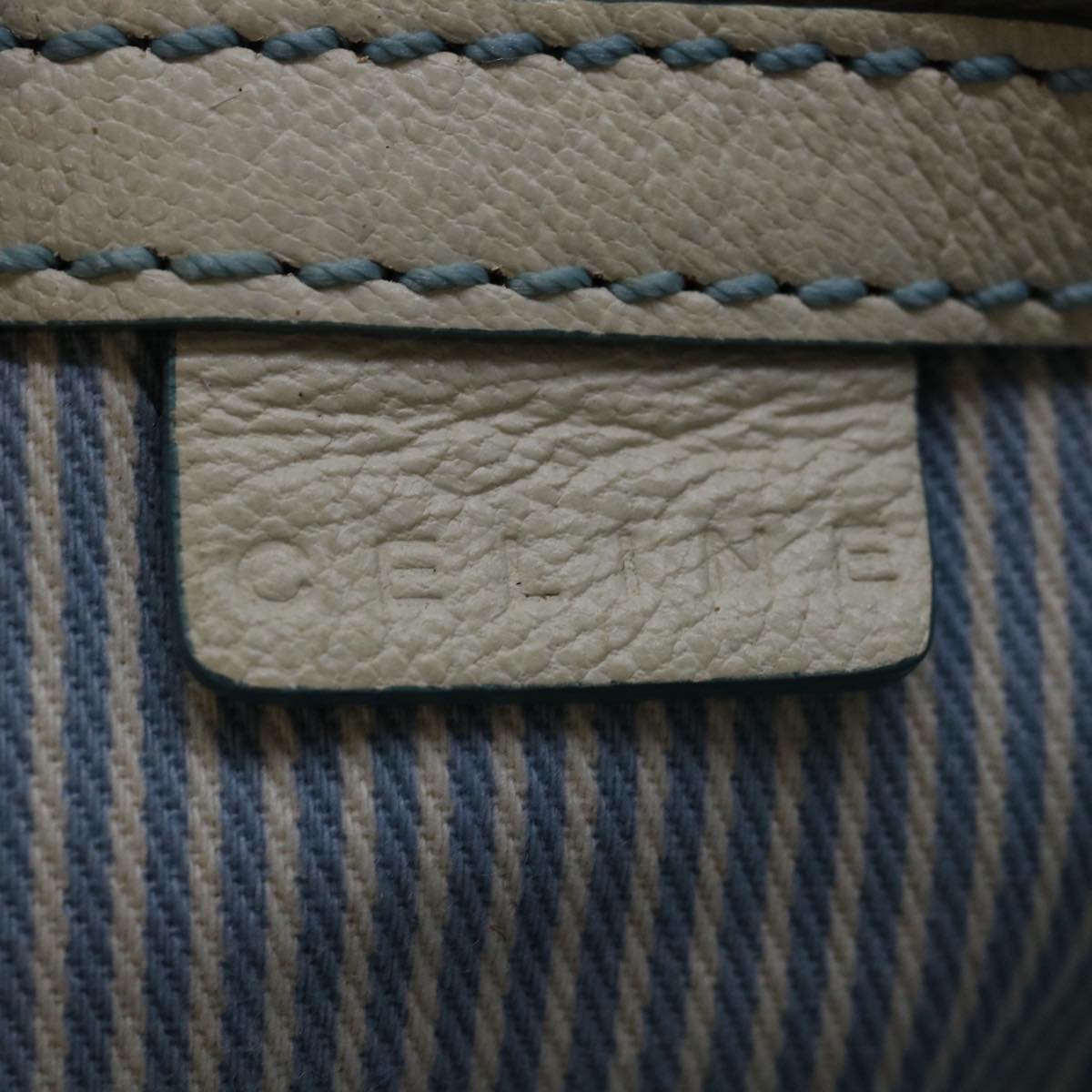 CELINE C Macadam Canvas Boogie Hand Bag Light Blue Auth bs12768